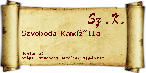 Szvoboda Kamélia névjegykártya